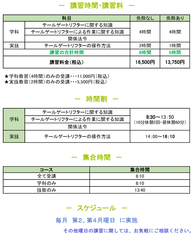 テールゲートリフター特別教育